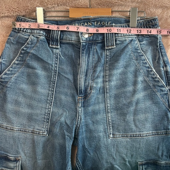 Y2K American Eagle High Waist Ankle Cargo Jeans 6 Short - Picture 7 of 8